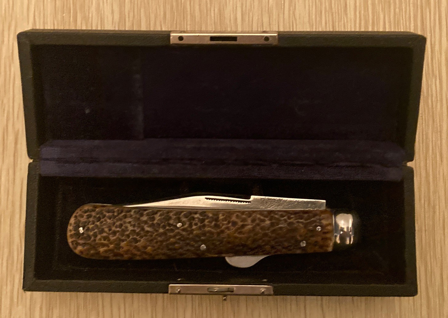IXL GEORGE WOSTENHOLM ENGLAND RARE ANTIQUE POCKET KNIFE OLD BONE HANDLE.