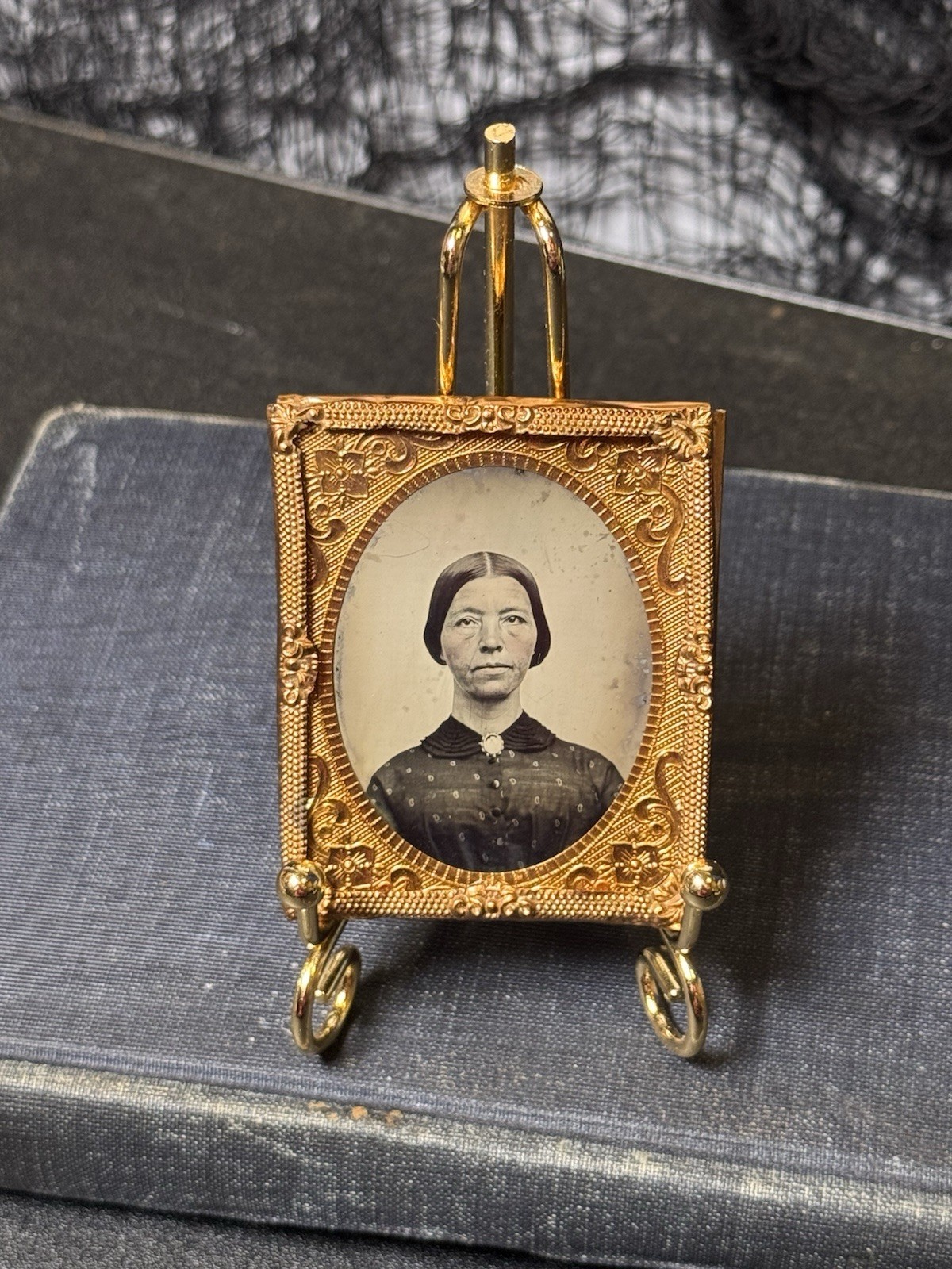 1/9th Plate Ruby Ambrotype, By Identified Rhode Island Photographer, Uncased.