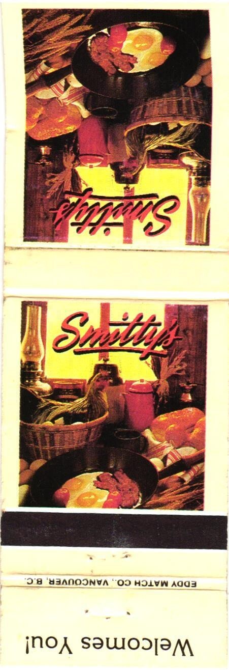 Smitty\'s Family Restaurants Canada Vintage Matchbook Cover 1960s-70s