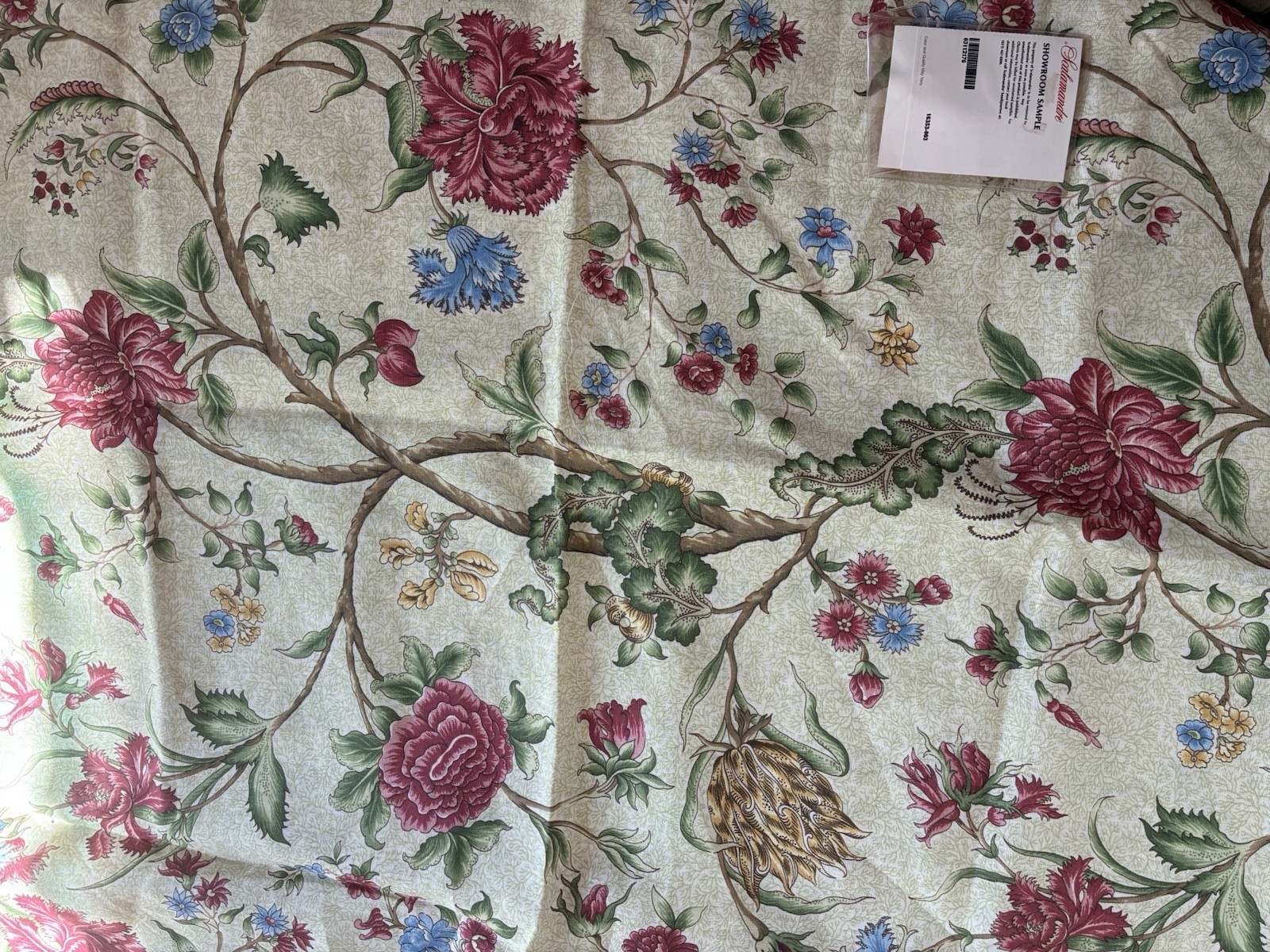 2 Yards Scalamandre fabrics - Palampore- Hand Printed - 100% Linen- Color Rose