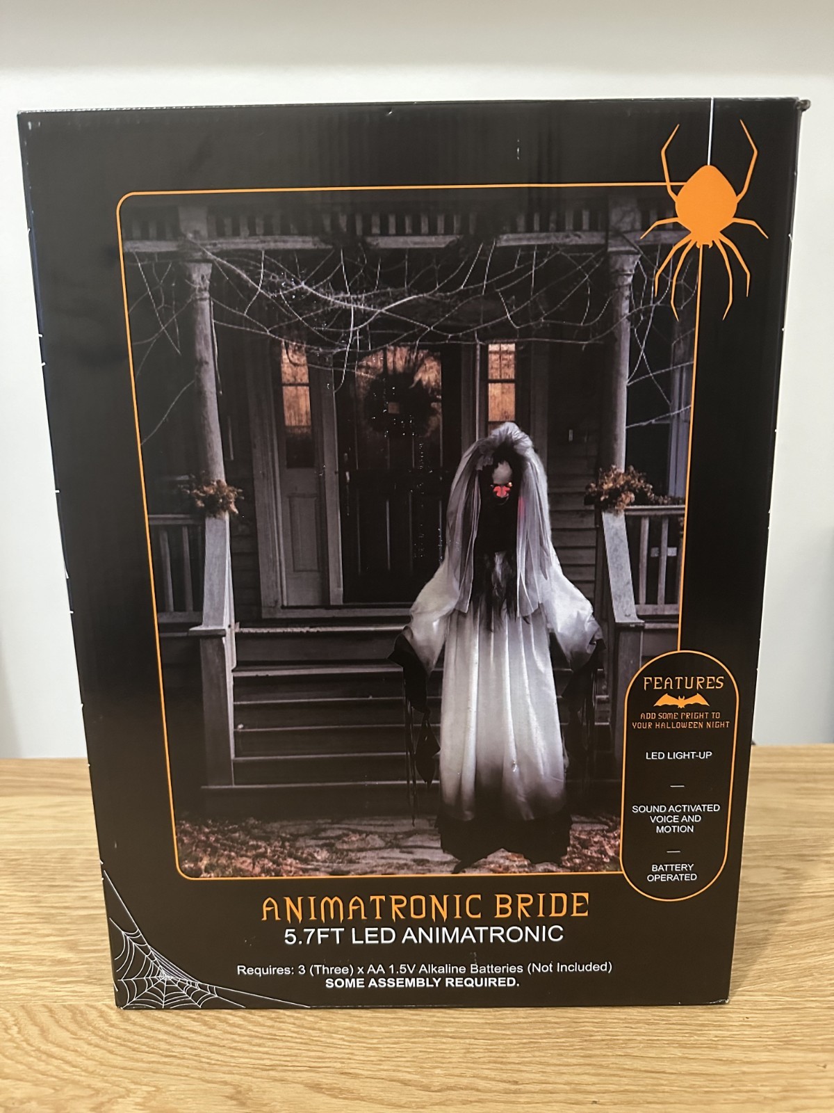 Halloween 5.7 Ft Animatronic Bride LED Light Up Eyes Mouth Holiday Prop