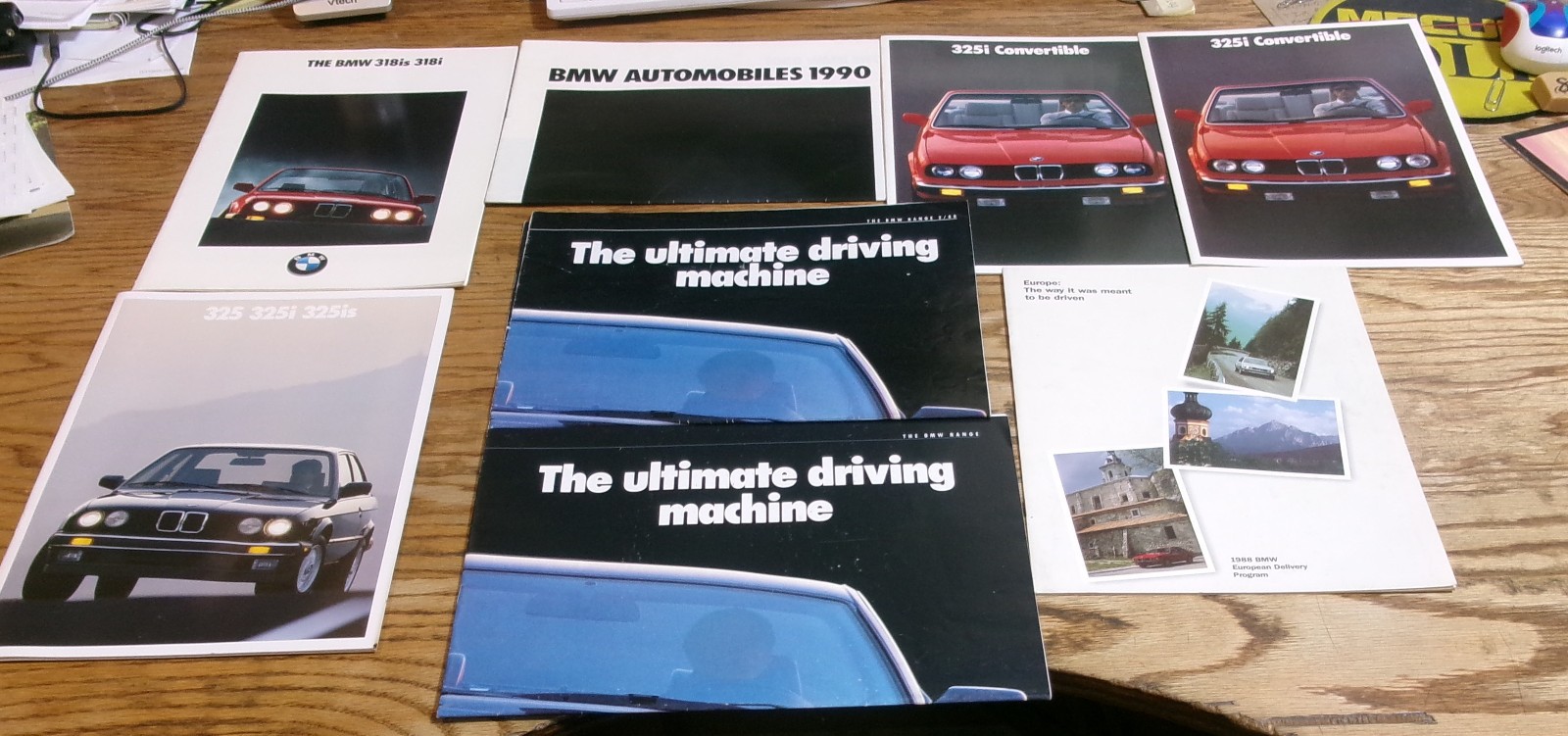 Original 1988 1989 1990 BMW 3 Series Sales Brochure Lot of 8 318i 318is 325i is