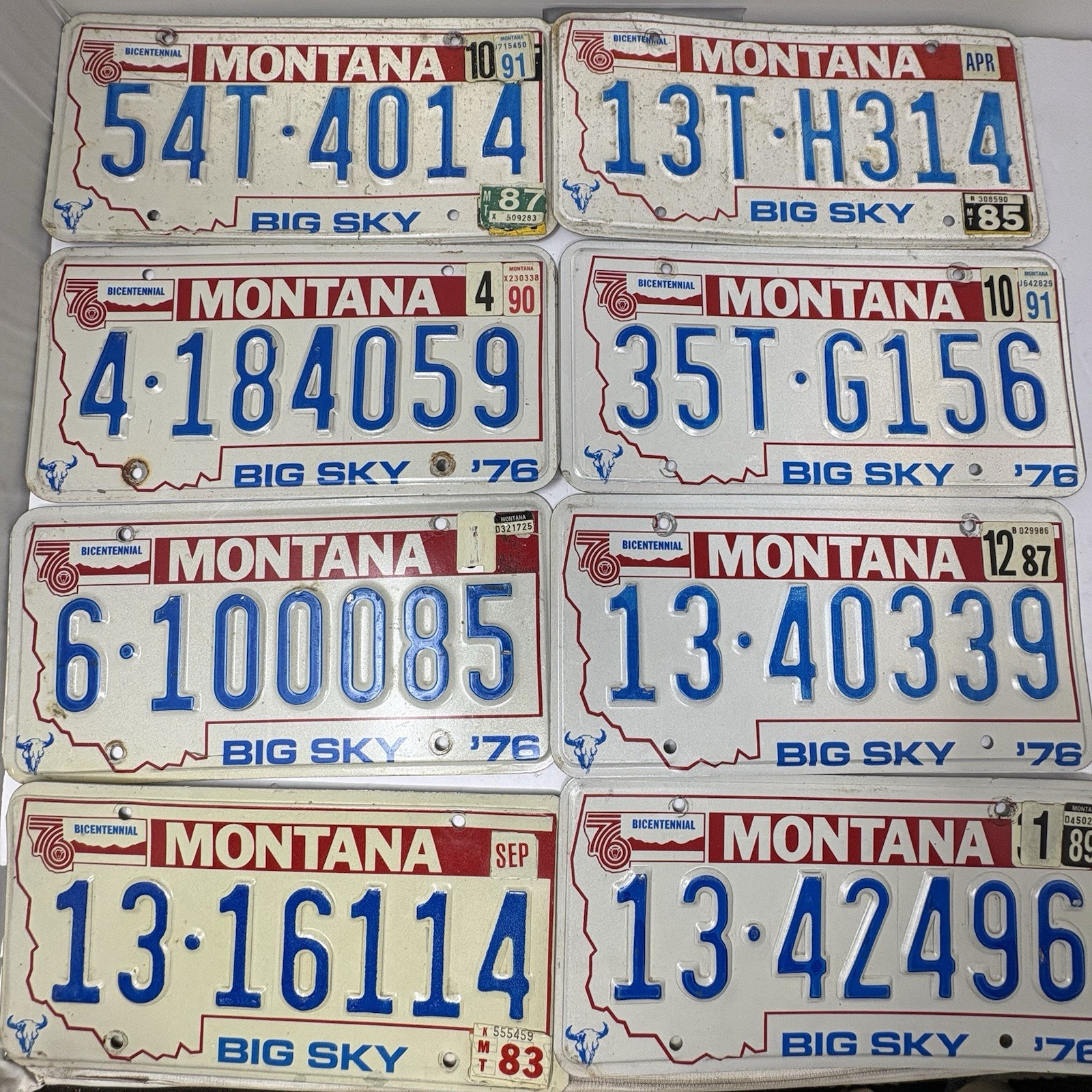 VTG 1976 Montana Bicentennial License Plate Lot 5 Tags Ravalli County 13 Prefix
