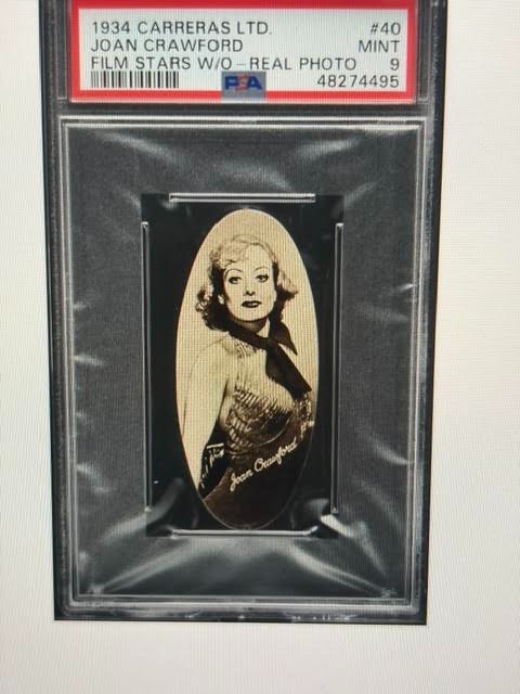 1934 CARRERAS LTD. FILM STARS W/O-REAL PHOTOS #40 JOAN CRAWFORD PSA 9  mint