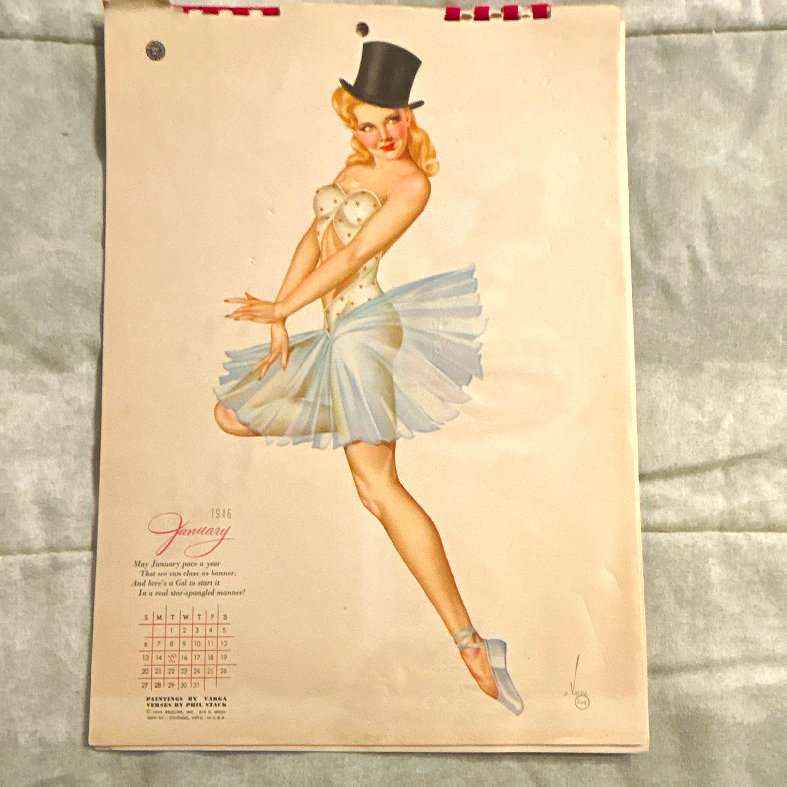 1946 Alberto Vargas 12 Month Calendar with Original mailing Envelope
