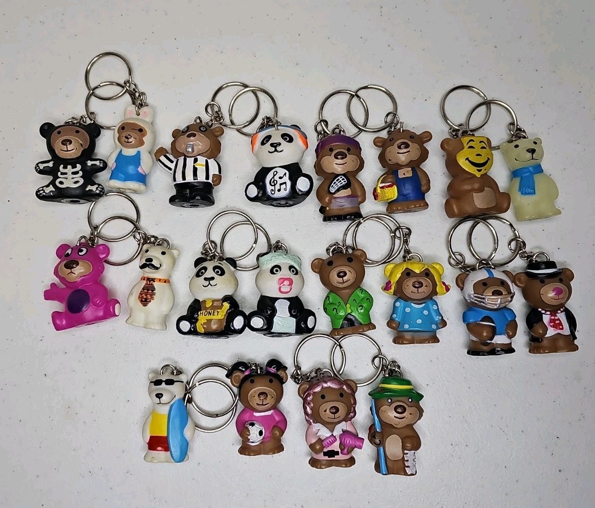Vintage Star Awards Bears Keychain LOT of 20 School Fundraiser Prize Club
