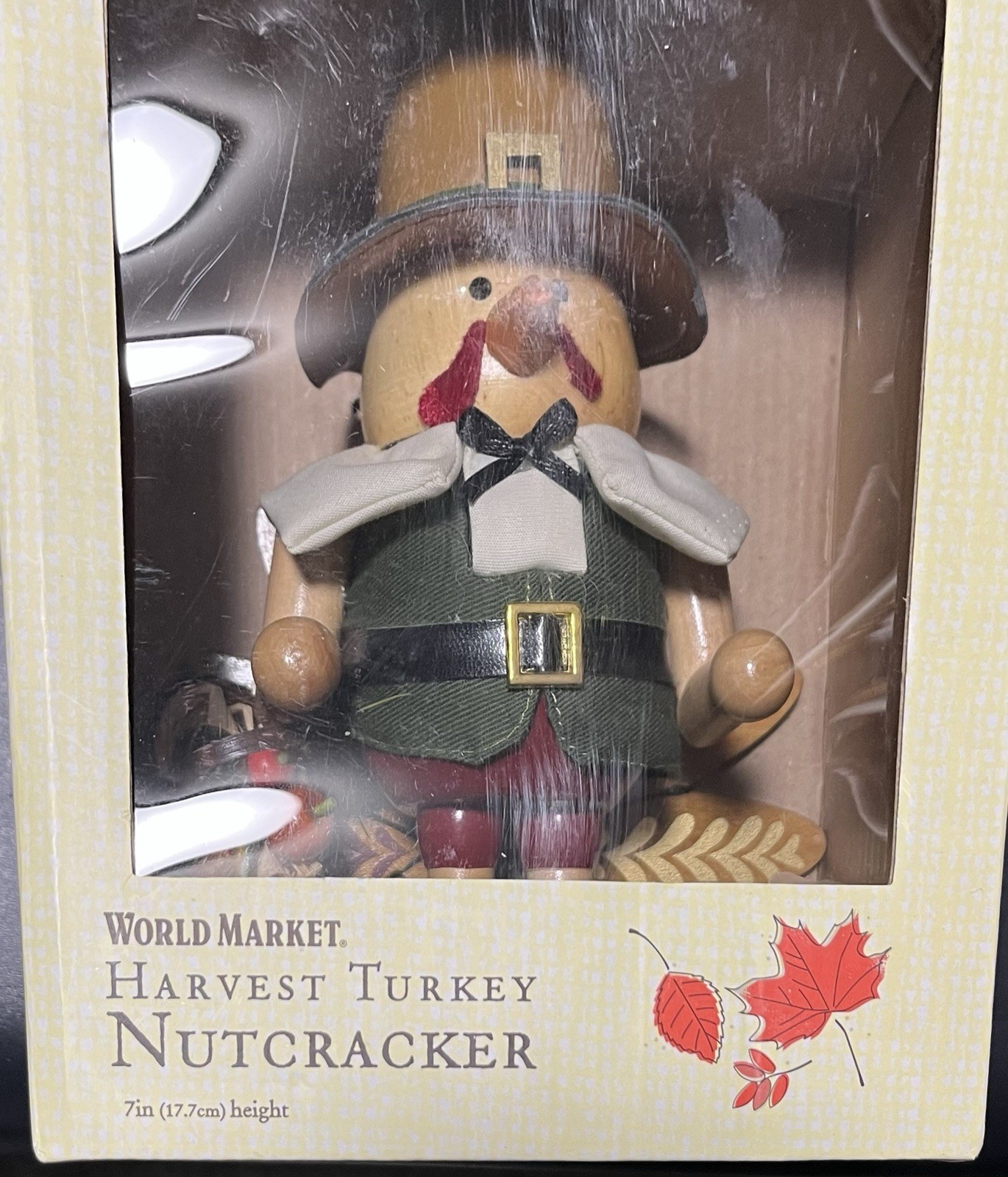World Market Harvest Turkey Nutcracker (Thanksgiving) 7” Tall And In Orig. Pack
