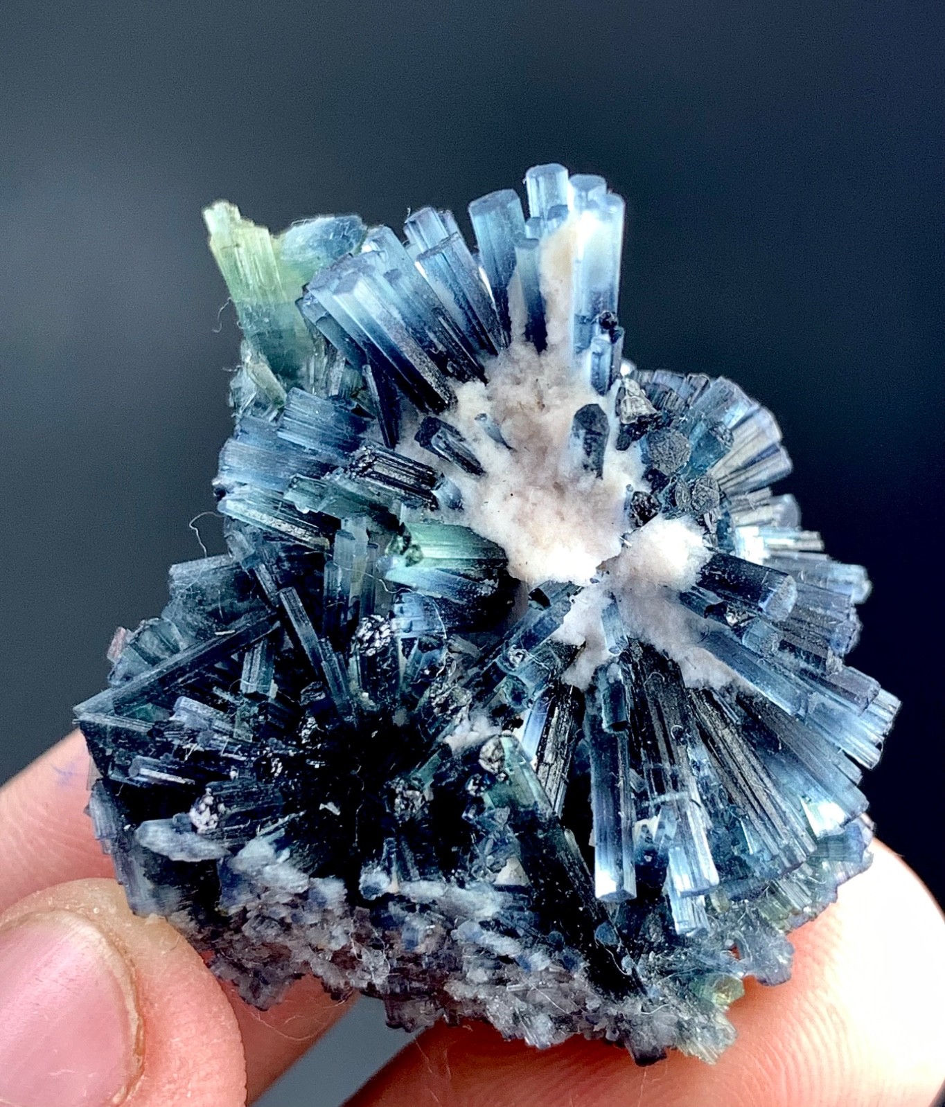 82 Carat Indicolite Bunch of Tourmaline Crystals Specimen From Afghanistan