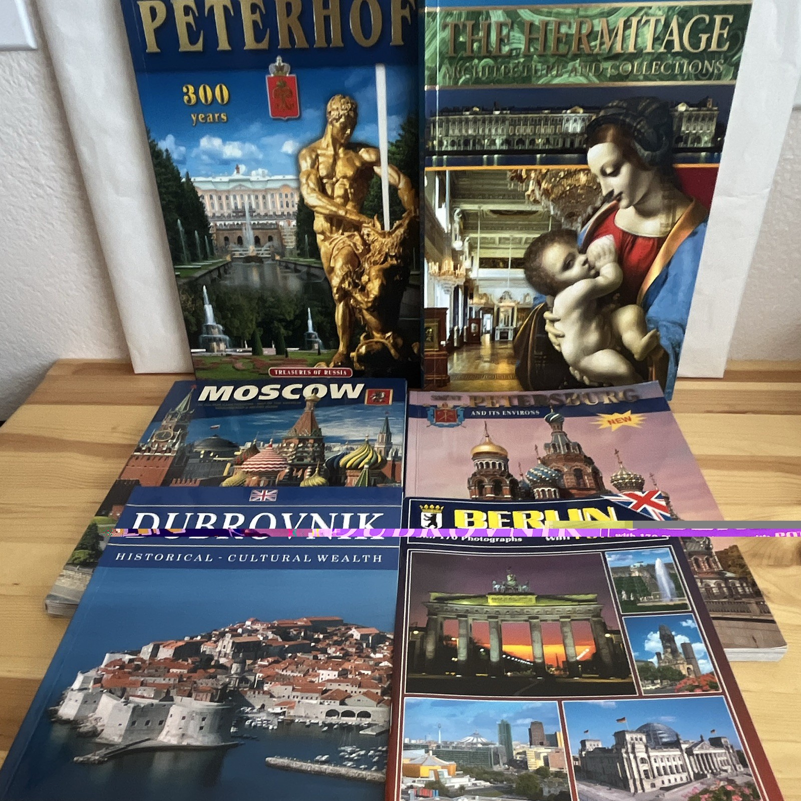 Lot 6 European Travel Souvenir Books Moscow Peterhof Hermitage Berlin Dubrovnik