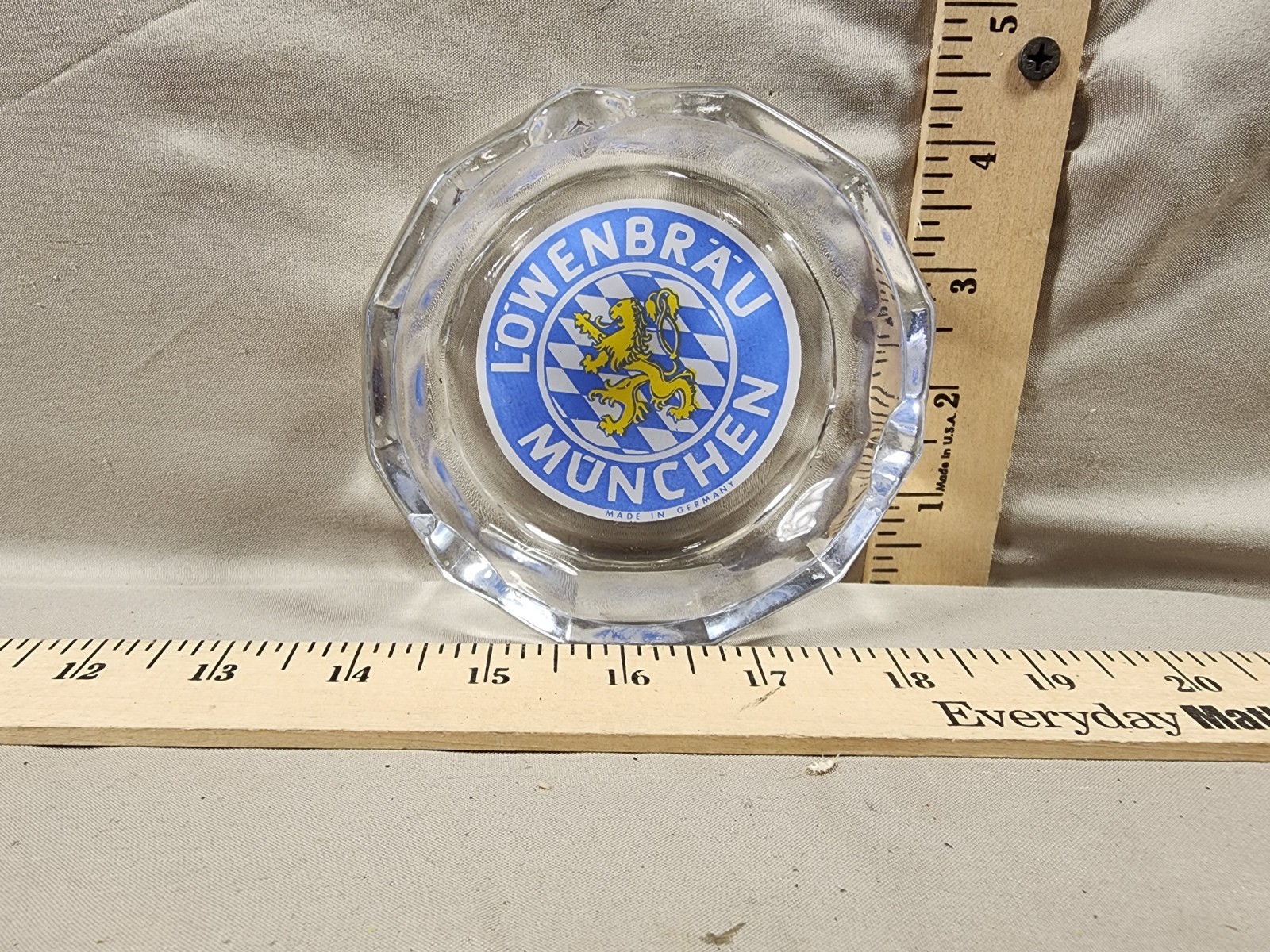 Vintage Beer Advertising Ashtray Lowenbrau Munchen Germany