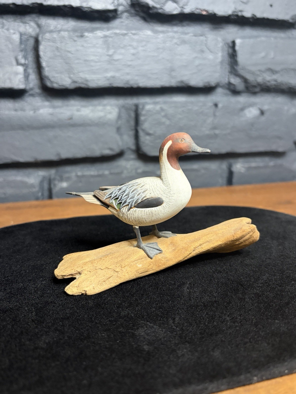 Vintage WILLIAM REINBOLD Hand Carved & Painted Wooden Pintail Duck Figurine