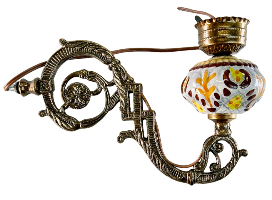 13 x 8.5 Vintage Chandelier Arm Capodimonte Porcelain Ball Ceramic Light Fixture