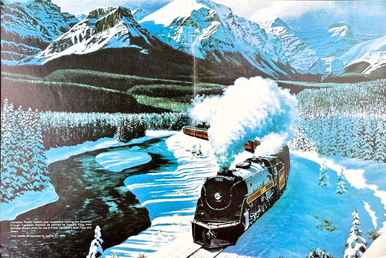 Howard Fogg Art CP Selkirk Locomotive 1927 Mag Image Plus Bonus Train Images