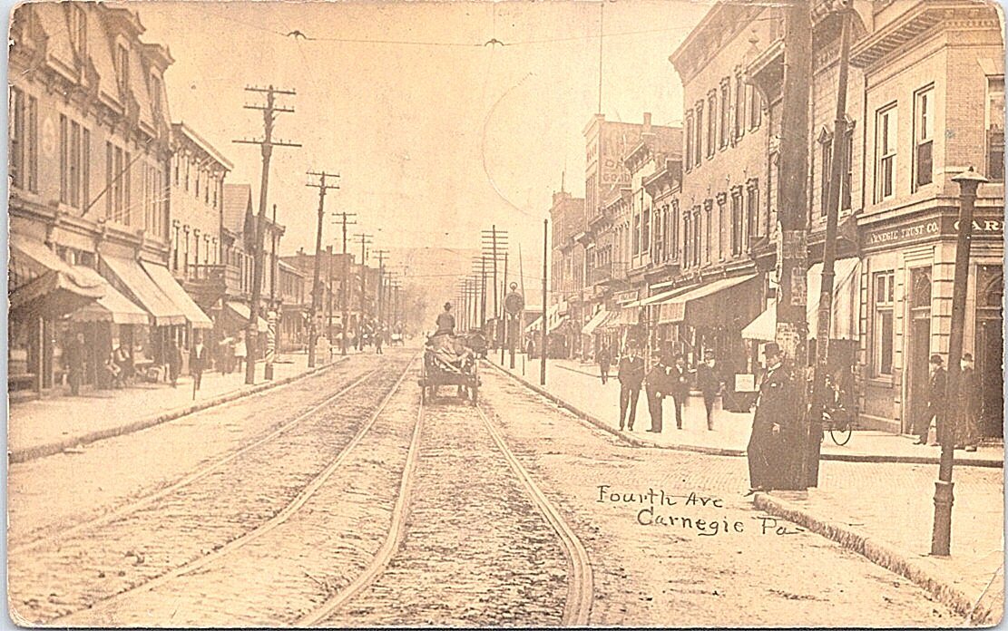 RPPC Carnegie Pennsylvania Street Scene Business District 1907