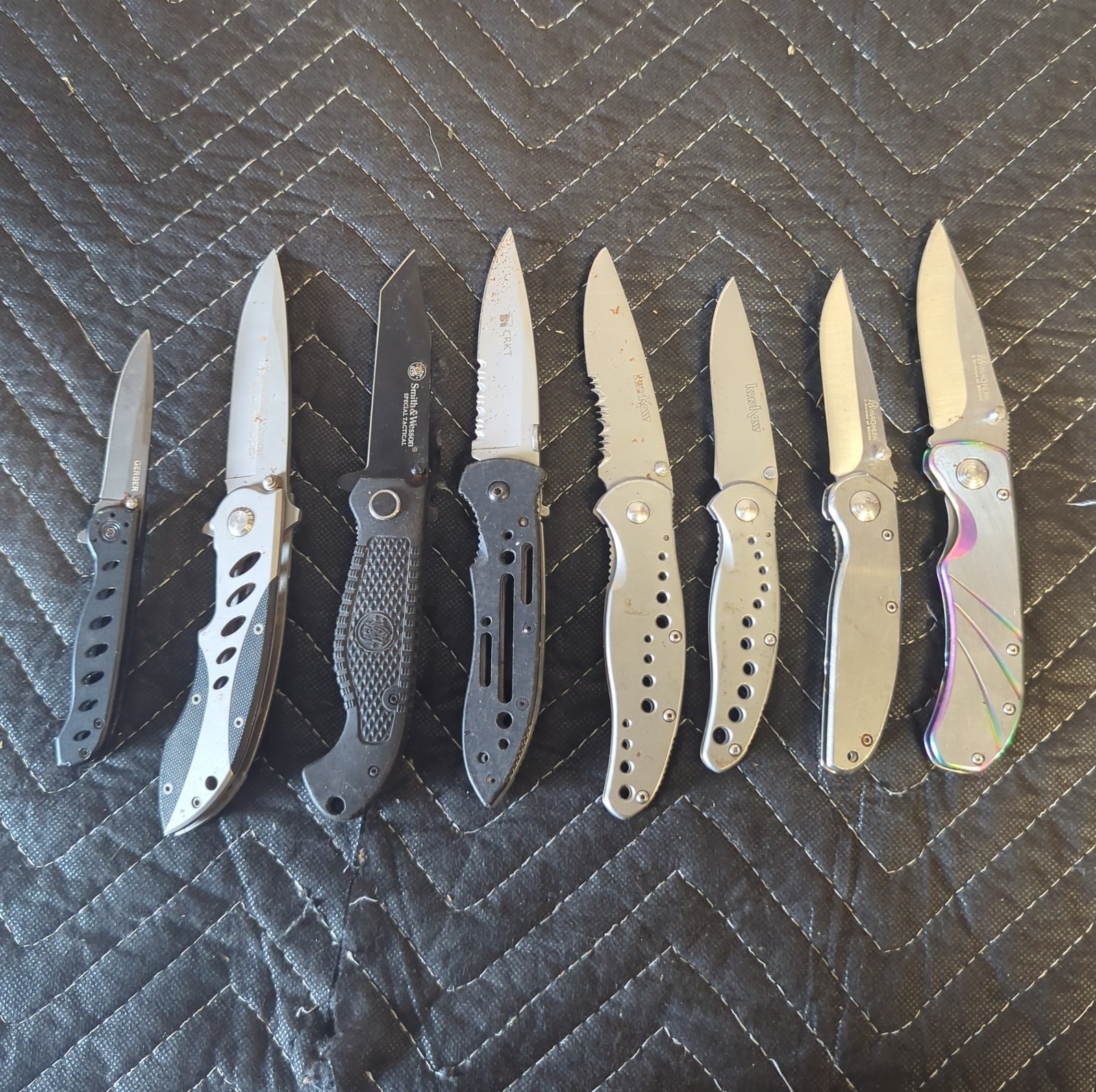 Lot Of Knives (8) Folding Kershaw Boker CRKT Smith & Wesson For Restoration
