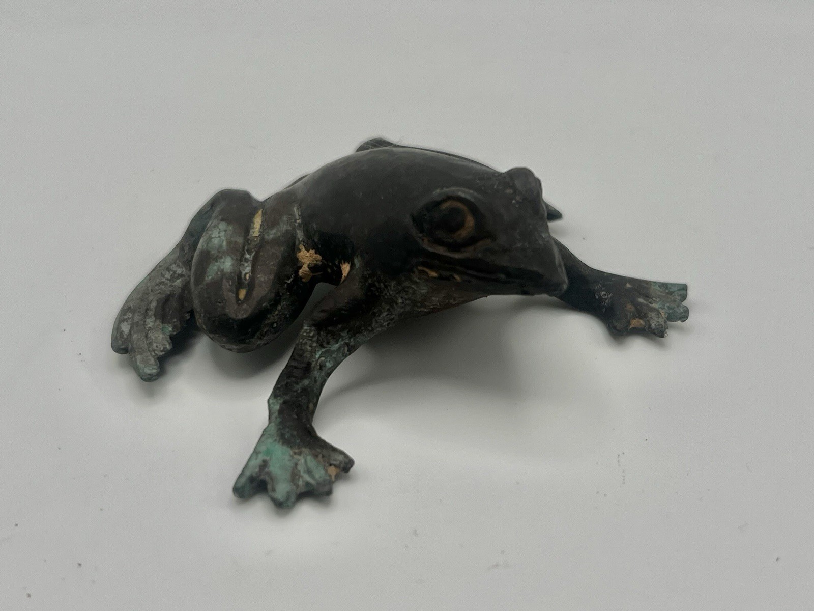Dark Patinated Bronze Frog Paperweight