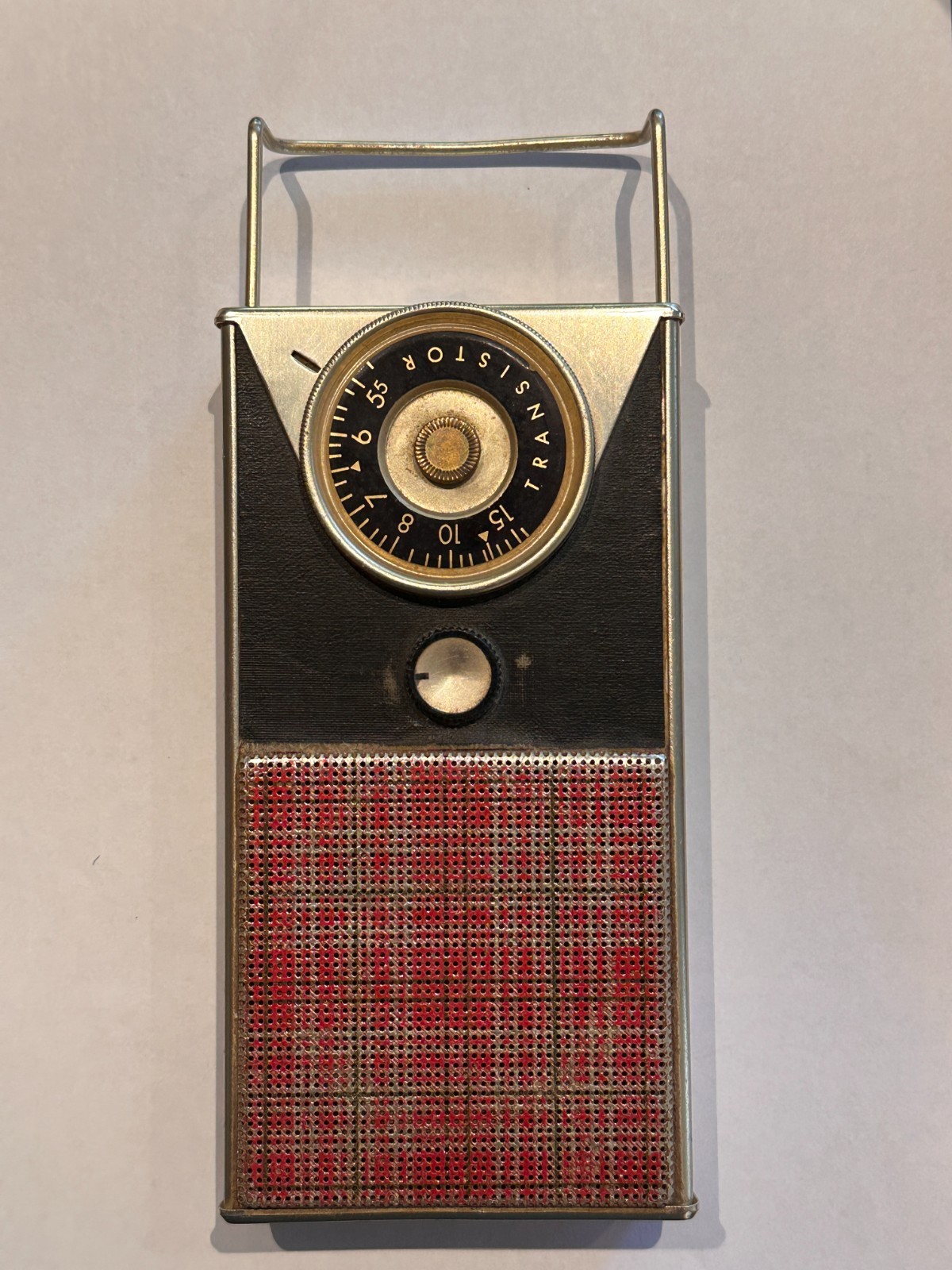 Vintage Continental TR-683 Transistor Radio Plaid Grille Japan Mid-Century MCM