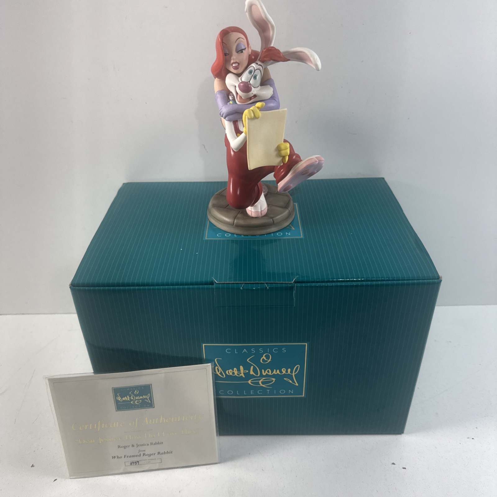 WDCC Disney Who Framed Roger Dear Jessica How Do I Love Thee Statue Box COA