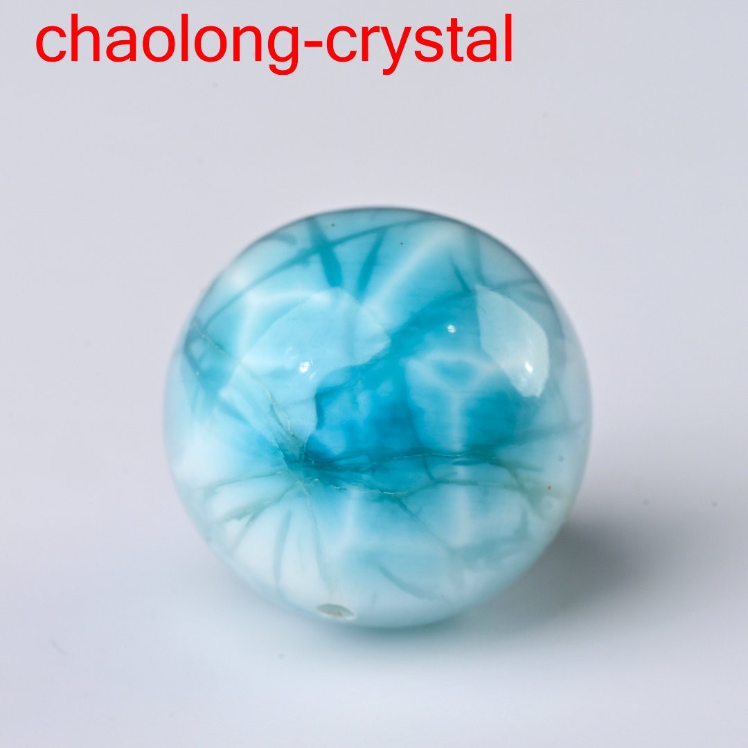 16.2mm Natural Larimar Gemstone Sphere Quartz Polished Ball Porose Reiki Energy