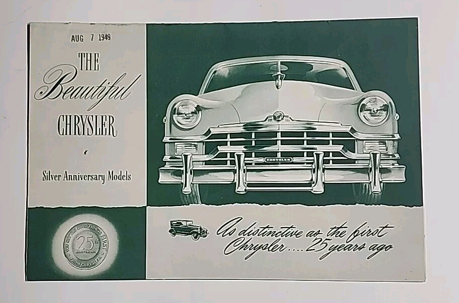 Original 1949 The Beautiful Chrysler Silver Anniversary Dealer Sale Brochure S46