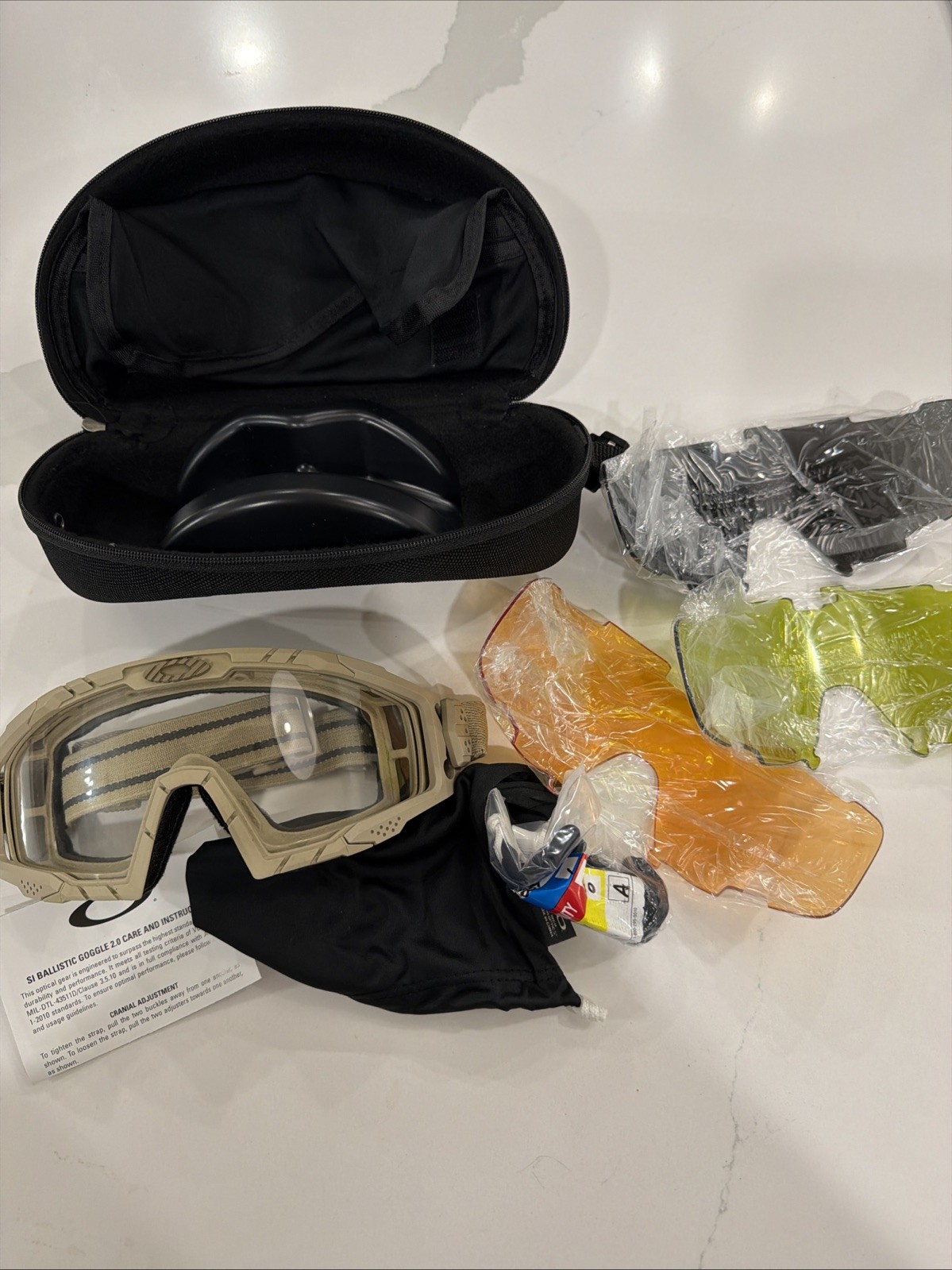 Oakley SI Ballistic Goggle 2.0 Array Dark Bone w/ Clear Grey Amber Yellow Lenses