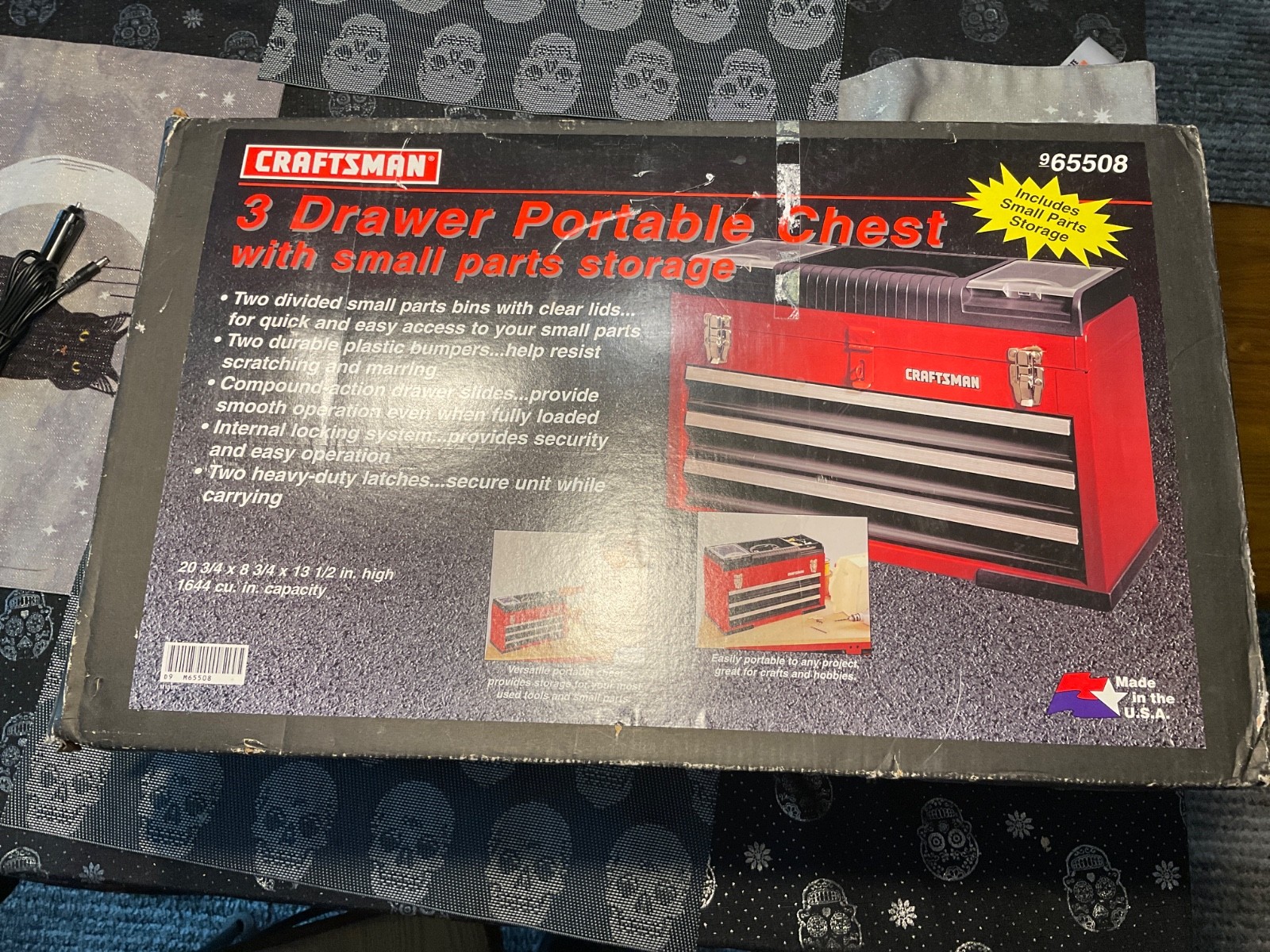 New NOS SEARS CRAFTSMAN 3 DRAWER  PORTABLE STEEL TOOL CHEST BOX 65508 USA