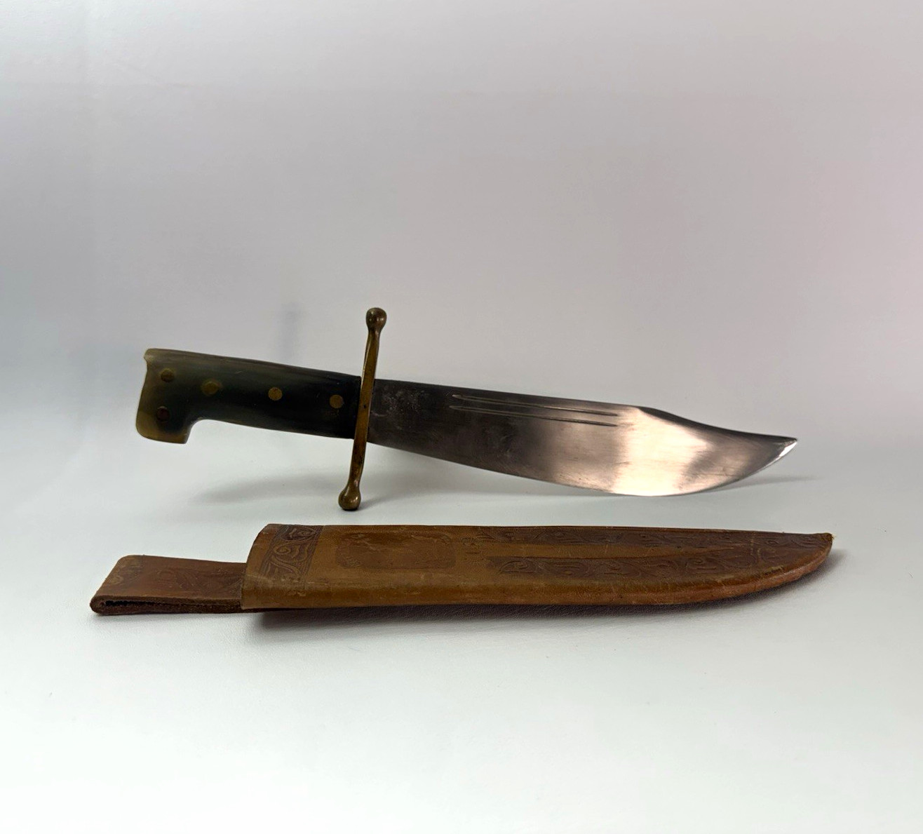 Vintage WWII CollinsCo #18 Bowie Knife V44 Marine Raider/Rare Original 13 Sheath
