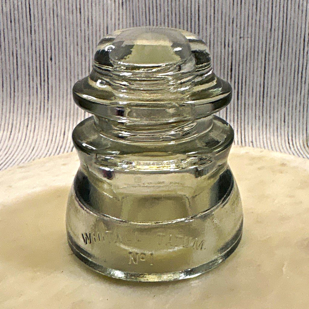Whittall Tatum No. 1 Clear Glass Insulator Embossed Made in USA