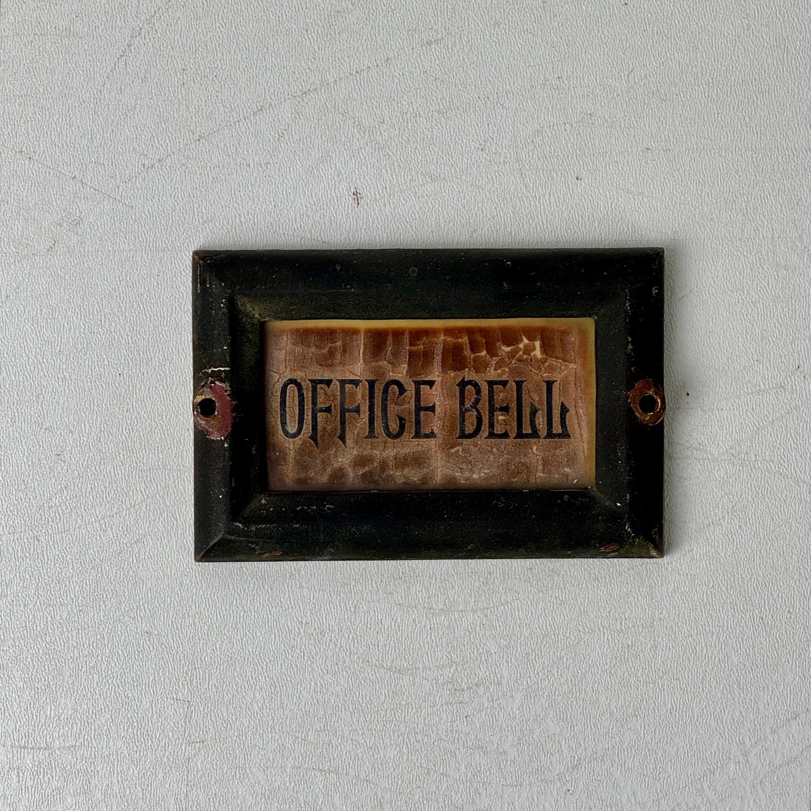Rare Late 19th Century Antique Small Cast Iron Plaque Sign Stating \