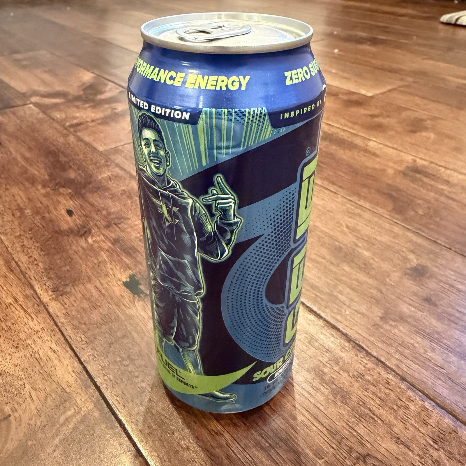 G FUEL Zero Sugar Sour Chug Rug Energy Drink Can Blue Green. Limited Edition