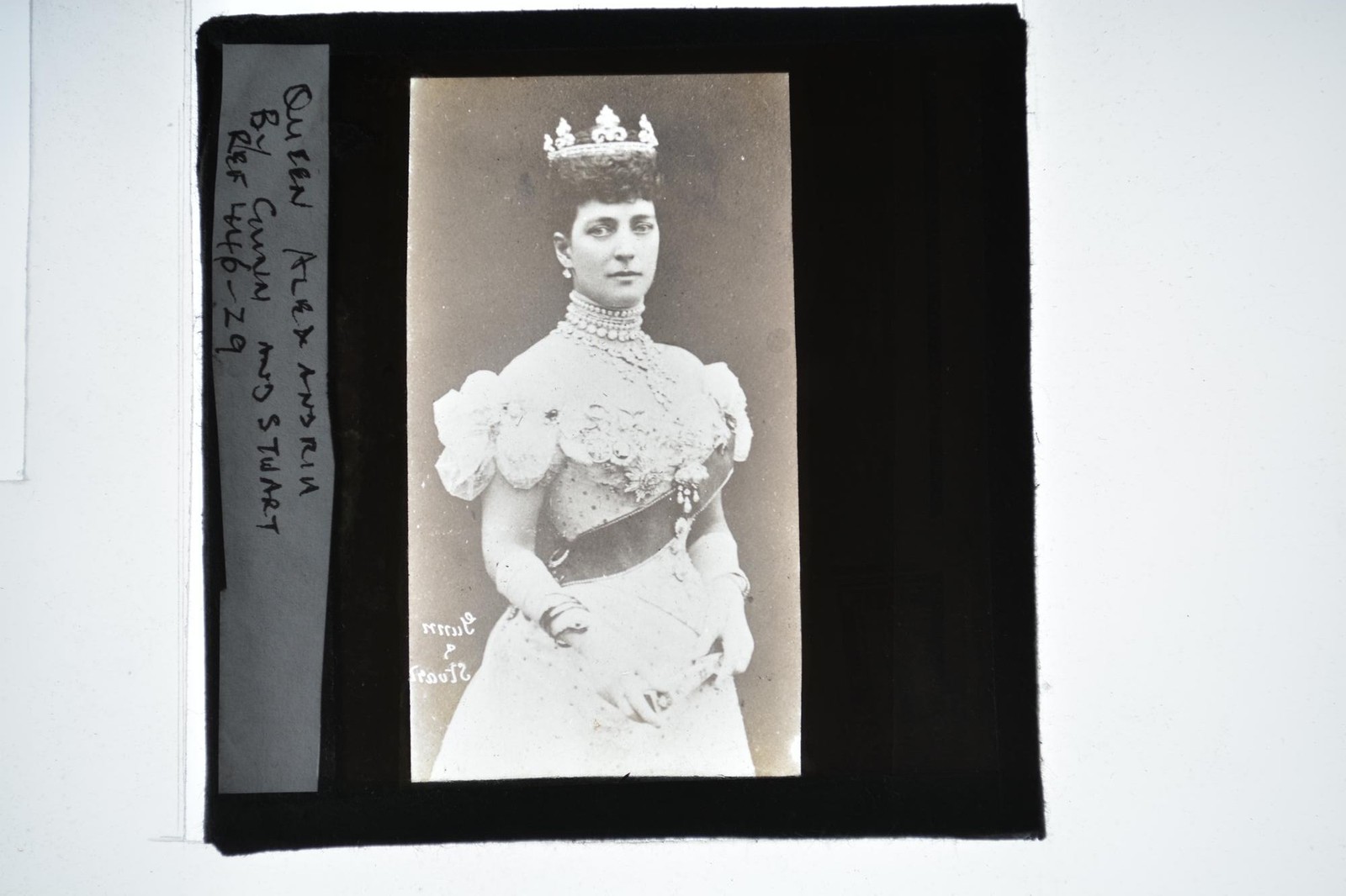 Queen Alexandra Portrait Gunn Stuart Magic Lantern Slide c1900s