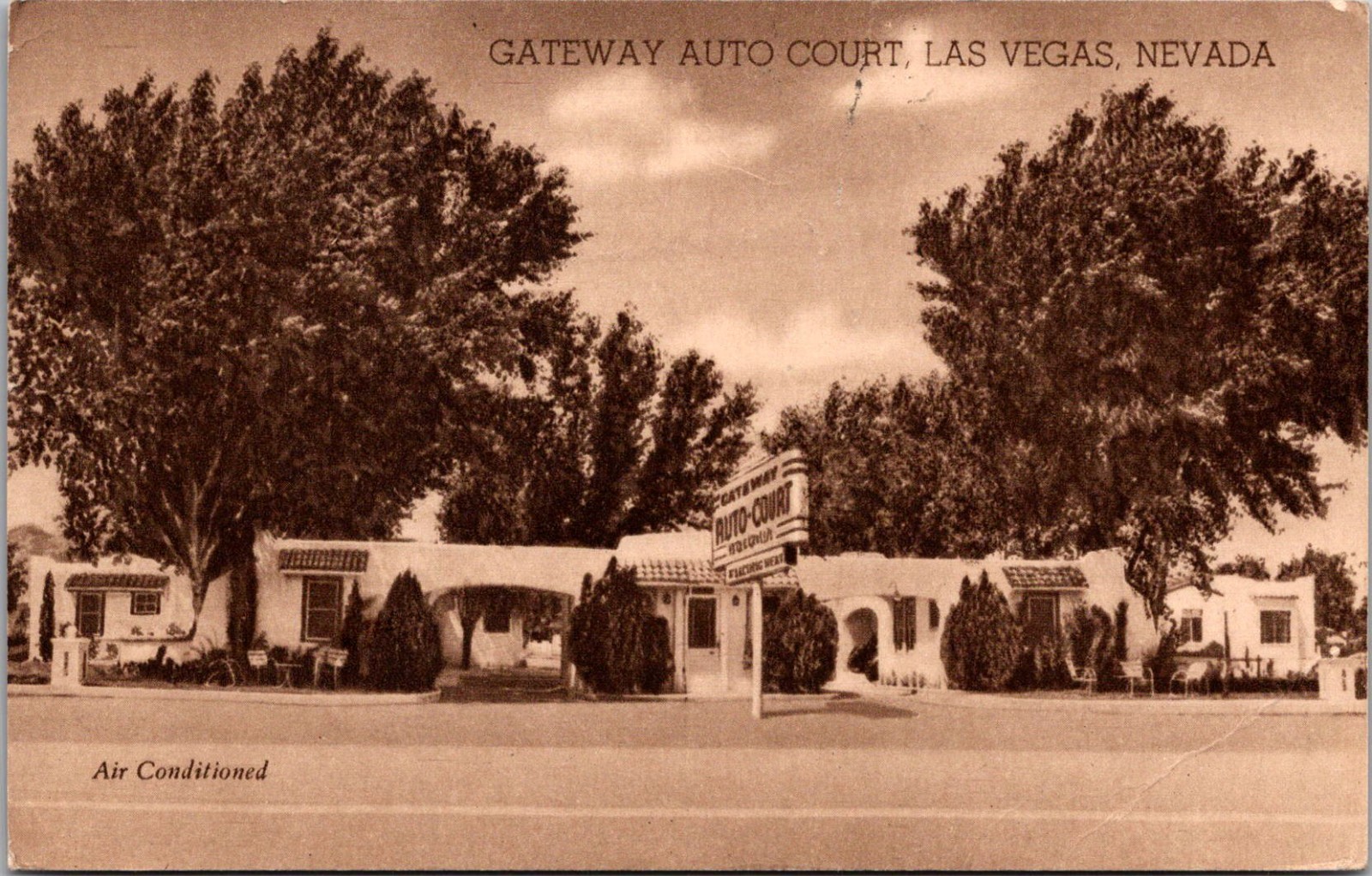Gateway Auto Court South On US Hwy 91 1947 Las Vegas NV Vintage Postcard TP11-25