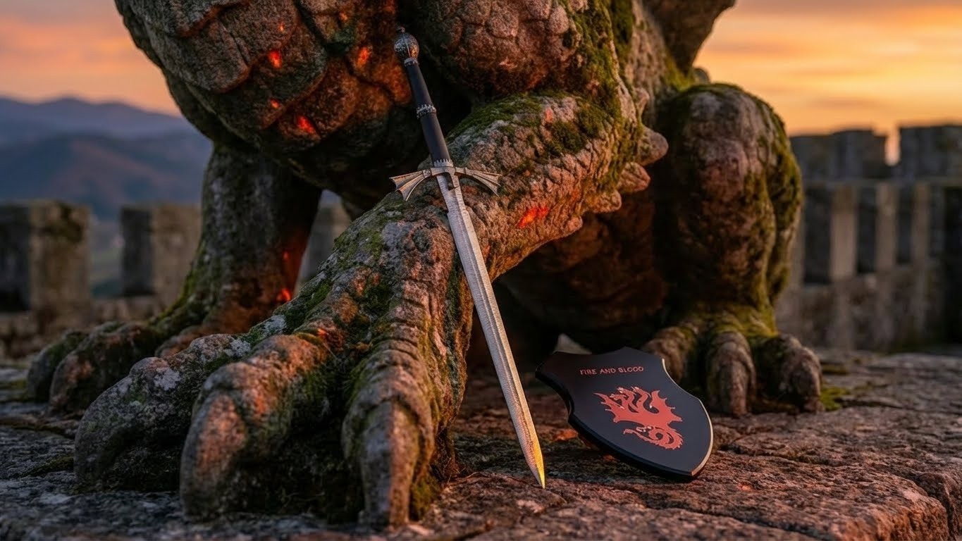 39'' Dark Sister Inspired Fantasy Sword, Daemon Targaryen Valyrian style Replica