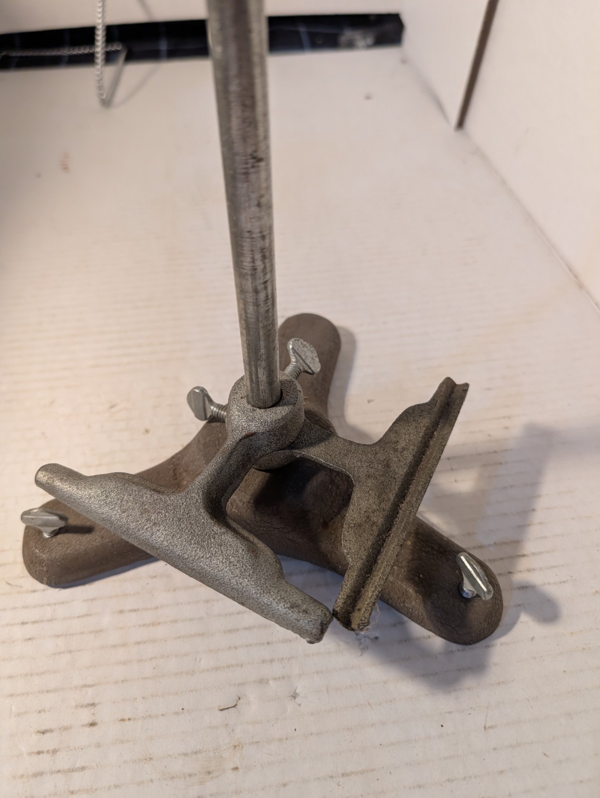 Vintage Cast Iron Retort Stand — 13.5\