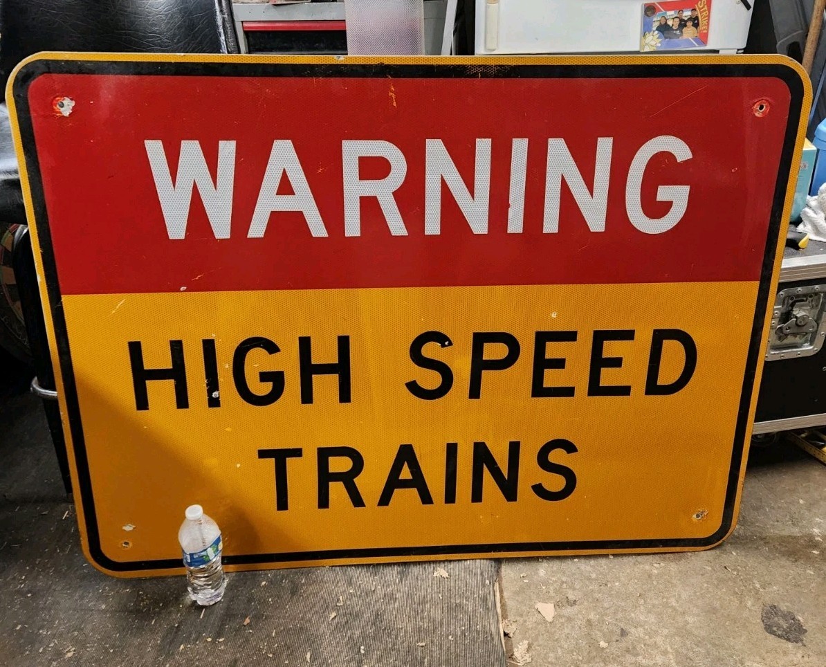 Authentic  Large RR Railroad sign 4'L X 3'H 