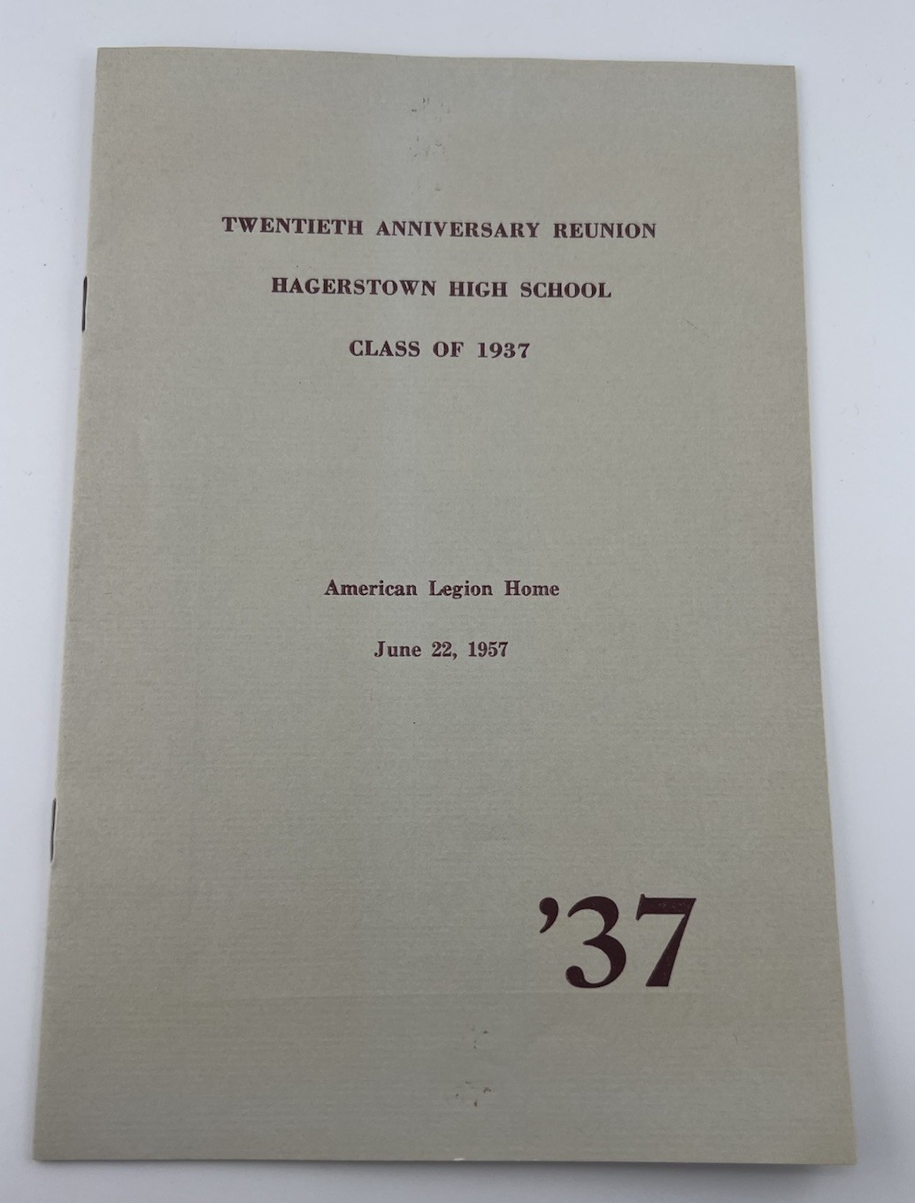 1957 Hagerstown High School In Maryland Class Of 1937 20th Reunion Booklet