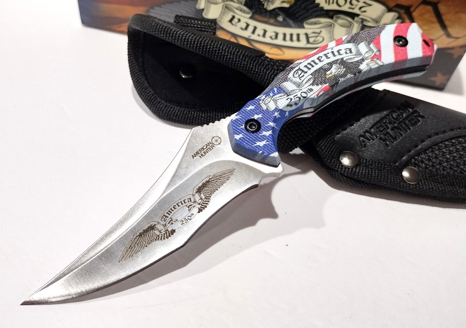 American Hunter America 250th Anniversary Sharpfinger Hunting Knife AH042