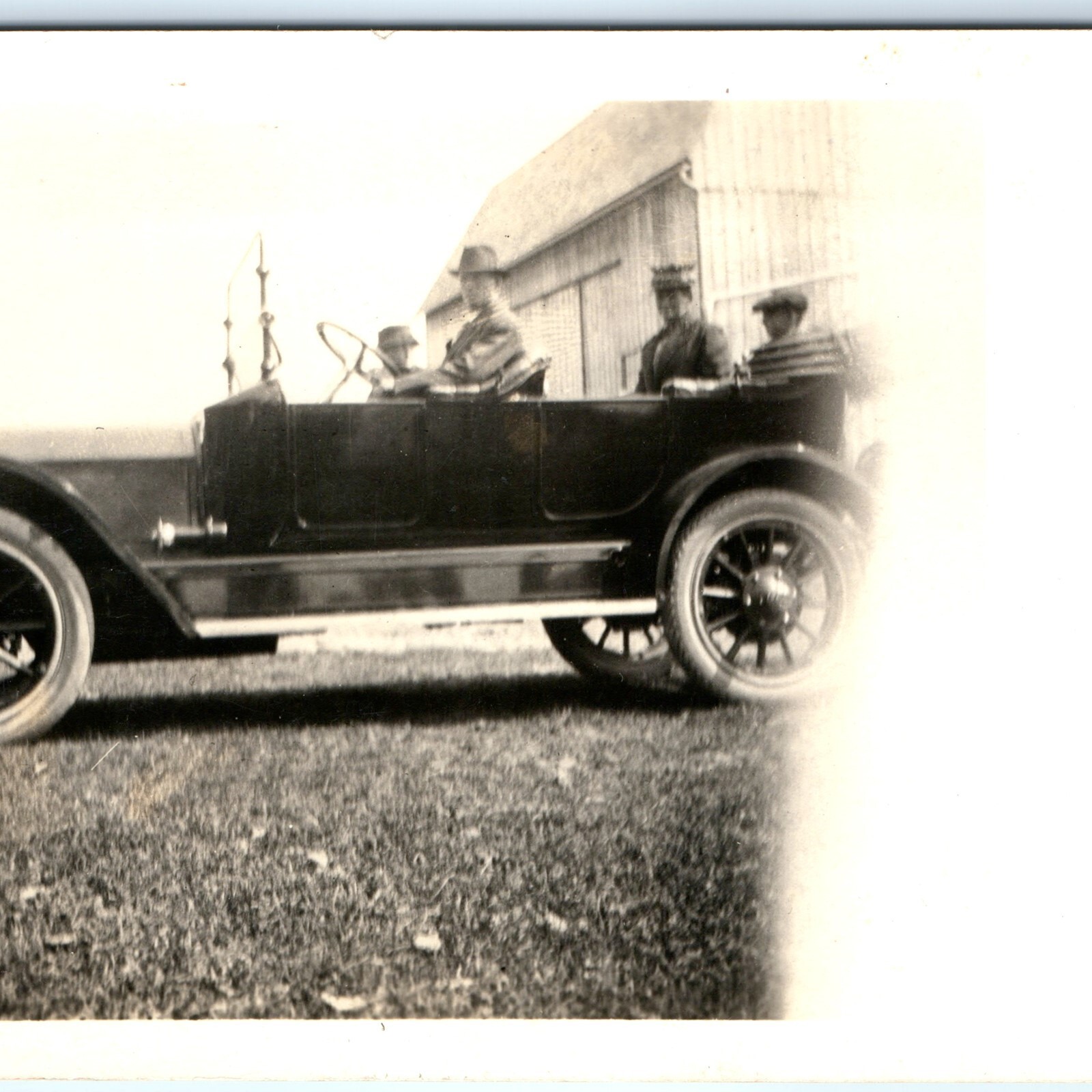 c1910s Antique Touring Car RPPC Real Photo Postcard Men Driver Passenger Auto