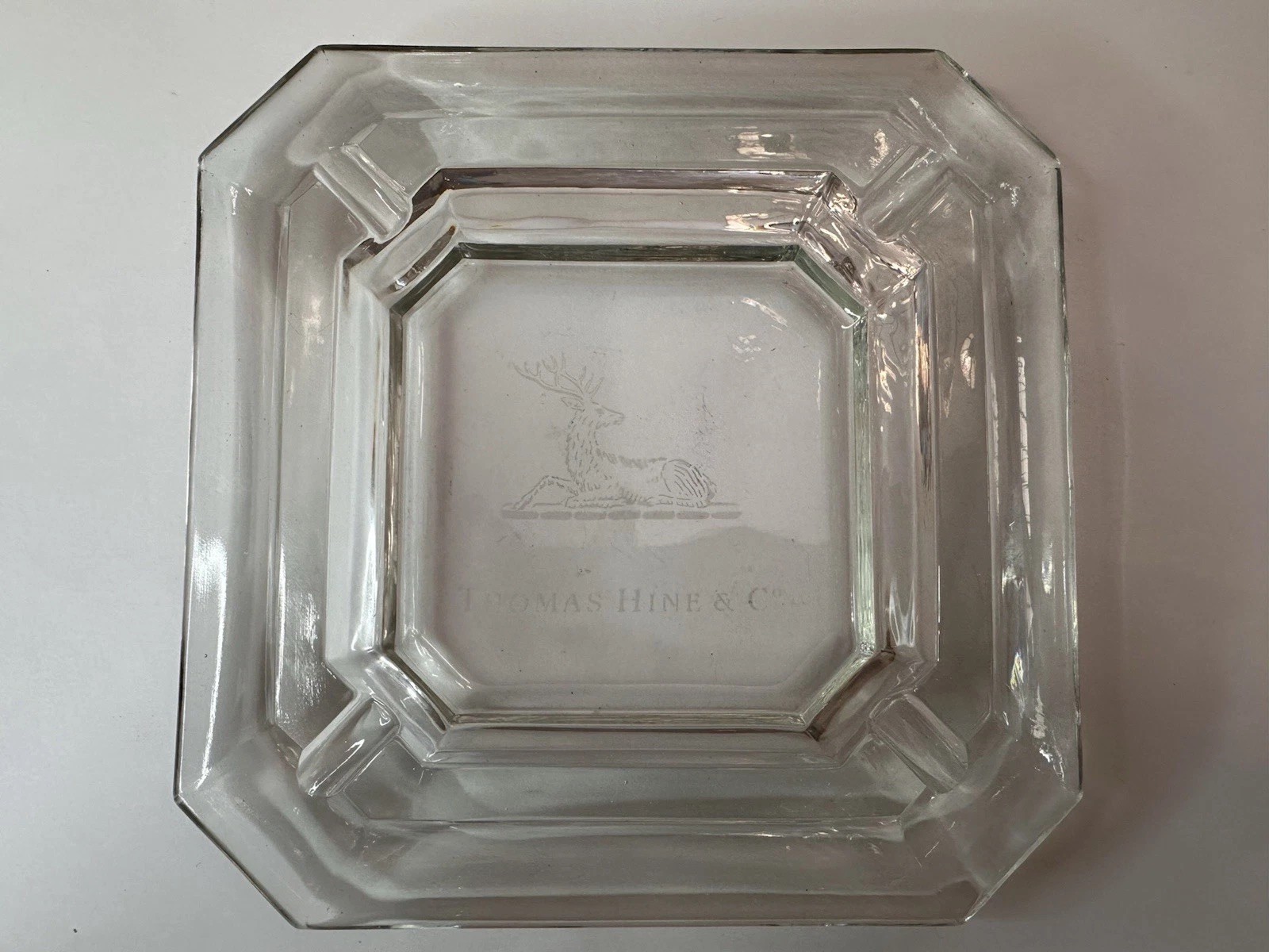 Vintage Hine Cognac Ashtray France - Rare Bar Drink Advertising - Glass/Crystal?