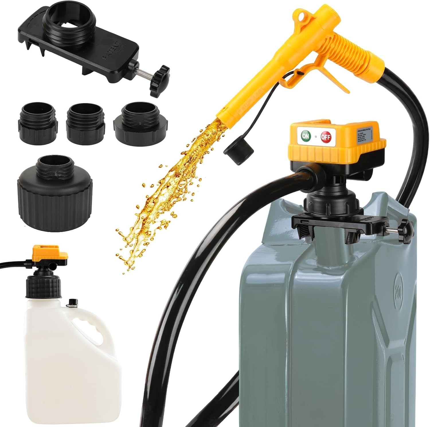 4.5 GPM Cordless Fuel Transfer Pump with 51'' PVC Hose, Compatible with Dewalt 2 4.5 GPM Cordless Fuel Transfer Pump with 51'' PVC Hose, Compatible with Dewalt 2