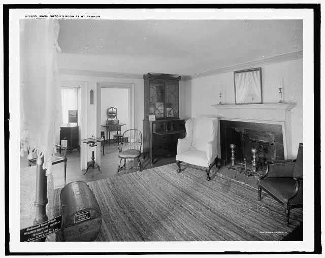 Photo:Washington's Room at Mount Vernon Interior c1910s