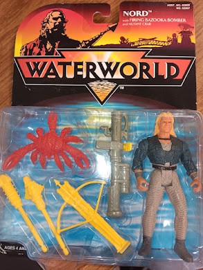 1995 Kevin Costner's Waterworld Nord w/firing Bazooka Bomber & Mutant Crab.