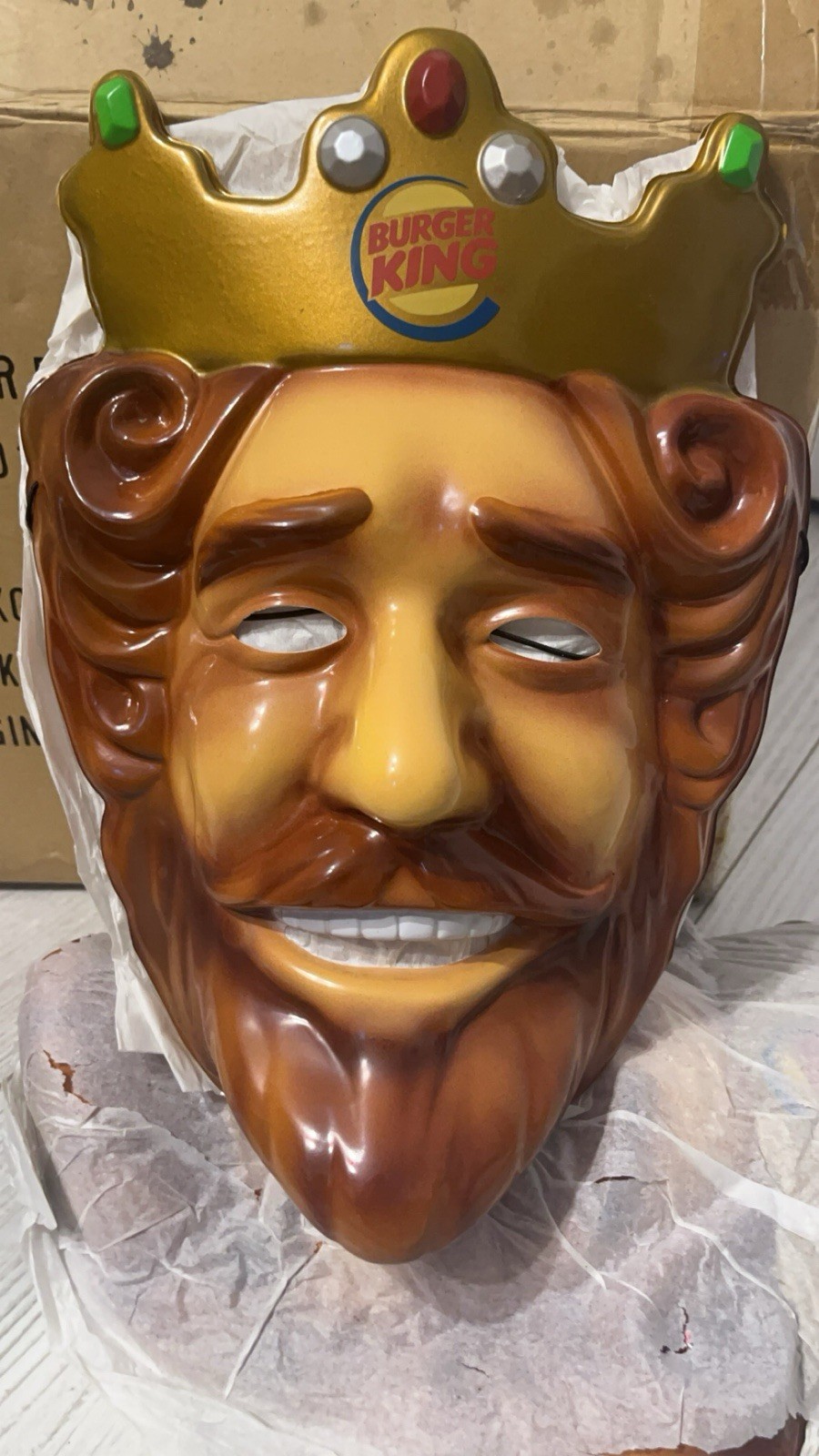 Burger King 2007 Promo Mask Adult Plastic Costume Crown Advertising Collectible