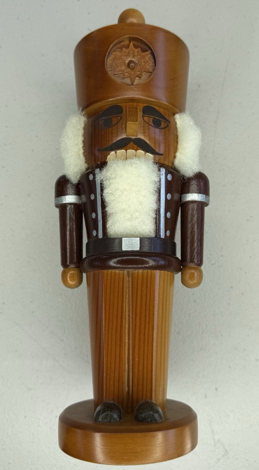 Vtg German Nutcracker Erzgebirge Expertic Snowflake Natural Wood King Box