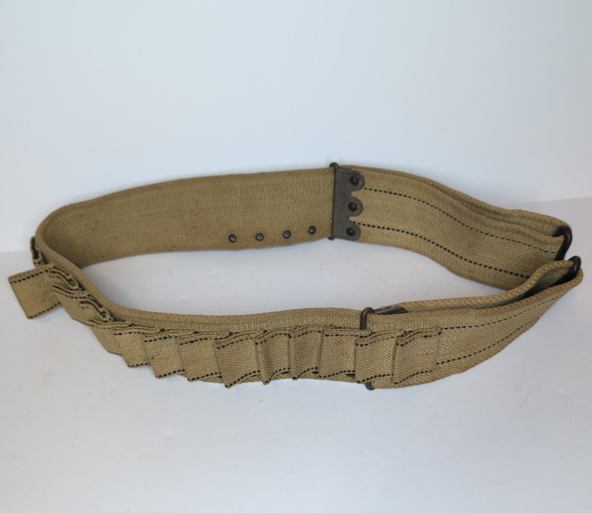 Authentic WWII Era US Navy USN Mark 1 Canvas Signal Flare Cartridge Belt EUC