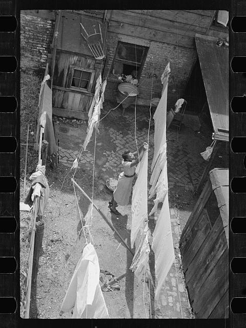 Photo:1930s Slum Housing Alley Laundry Clotheslines FSA Photo