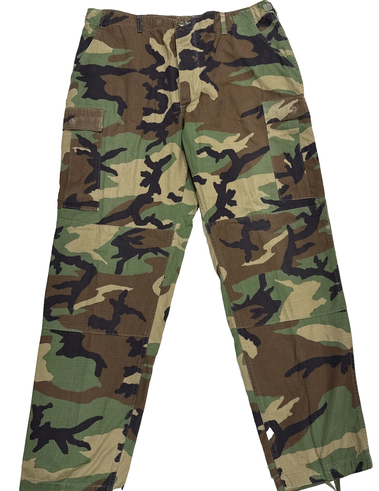USGI Army BDU Pants Large Regular Woodland Camo Hot Weather Ripstop Trousers