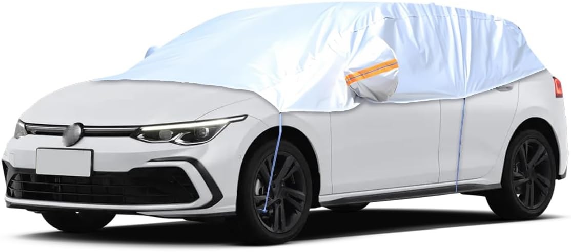Waterproof Dustproof Snowproof Half Car Cover for Sedan Hatchback All Weather