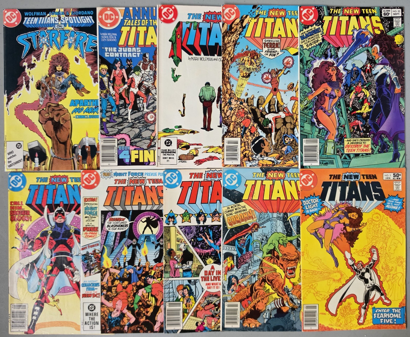 DC Tales of the & NEW TEEN TITANS LOT of 10 Multiple Keys Newsstand 3 5 8 21 23