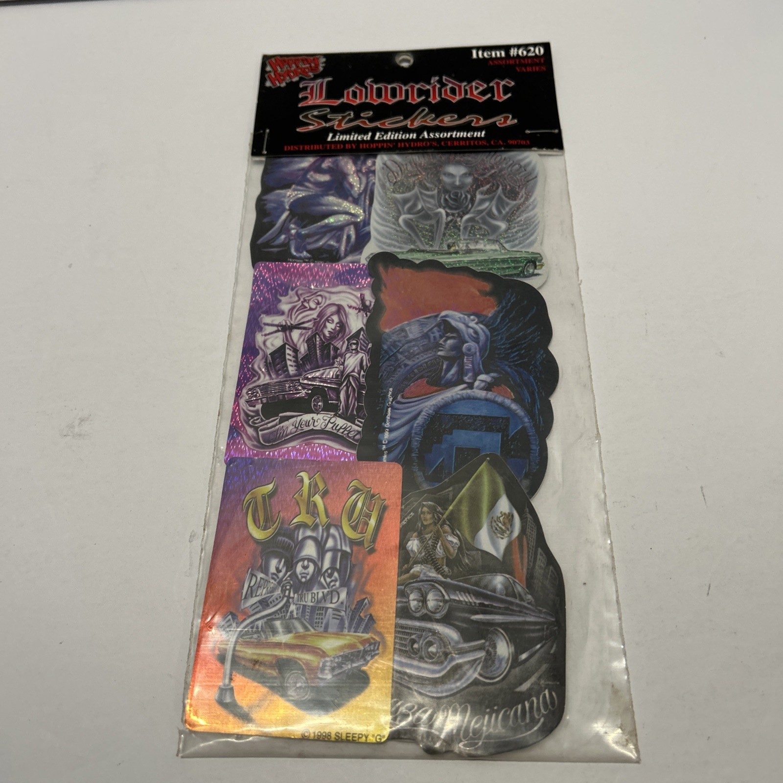 Lot of 6 Vintage 1990s Sleepy G Gonzales Homies Lowrider Stickers Vending Machin